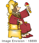 #18899 King Sitting on a Golden Throne, Wearing a Red Robe Clipart by DJArt
