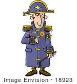 #18923 Napoleon In A Uniform Clipart