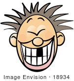 #18934 Boy Smiling Showing A Missing Front Tooth Clipart