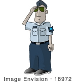 #18972 Usaf Military Man In A Blue Uniform Saluting Clipart