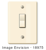 #18975 Simple Electrical Wall Switch Clipart