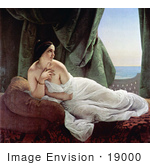 #19000 Photo Of Odalisque Reclining Nude And Wrapped In A Sheet By Francesco Hayez