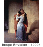 #19024 Photo Of A Man Passionately Kissing A Woman At The Base Of A Staircase The Kiss By Francesco Hayez