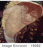 #19082 Photo Of A Nude Woman With Long Red Hair Danae By Gustav Klimt