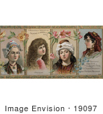 #19097 Photo Of Holland American Persian And Spanish Women On A Vintage Advertisement For Hair Tonic