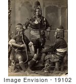 #19102 Photo Of Three Mercenary Soldier Men With A Nargile Water Pipe