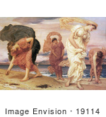 #19114 Photo Of Greek Girls Picking Up Pebbles By The Sea By Frederic Lord Leighton