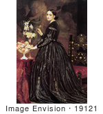 #19121 Photo Of A Woman And Flowers Mrs James Guthrie By Frederic Lord Leighton