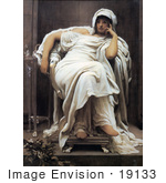 #19133 Photo Of A Woman Seated In A Chair Faticida By Frederic Lord Leighton