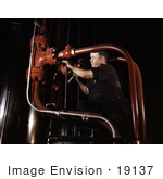 #19137 Photo Of A Maintenance Man At The Combustion Engineering Co 1942
