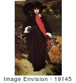 #19145 Photo Of A Woman In Black And Red Walking Outdoors May Sartoris By Frederic Lord Leighton
