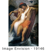 #19146 Photo Of A Mermaid Kissing A Man The Fisherman And The Syren By Frederic Lord Leighton