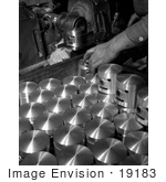 #19183 Photo Of A Man Reaming Pin Holes In Piston Cylinders That Will Be Used In Army Jeeps