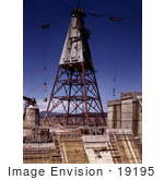 #19195 Photo Of A Construction Tower At The Shasta Dam Redding California 1942
