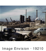 #19210 Photo Of Cars Near A Steel Mill Under Construction Geneva Utah 1942