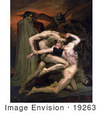 #19263 Photo Of Men Fighting Dante And Virgil In Hell By William-Adolphe Bouguereau