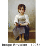 #19284 Photo Of A Little Girl With An Open Book The Difficult Lesson By William-Adolphe Bouguereau