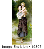 #19307 Photo Of A Girl Holding Her Brother Brother And Sister By William-Adolphe Bouguereau