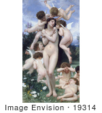 #19314 Photo Of A Nude Woman Surrounded By Cherubs Return Of Spring Le Printemps By William-Adolphe Bouguereau