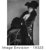 #19323 Photo Of Alice Lee Roosevelt Longworth Sitting In A Chair Wearing A Hat And Fur Muff
