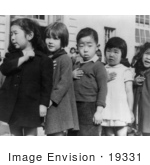 #19331 Photo Of Japanese American Children Pledging Allegience To The American Flag