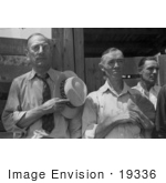 #19336 Photo Of Men With Their Hats Over Their Chests During The Pledge Of Allegience
