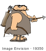 #19350 Caveman With A Bow And Arrows Clipart