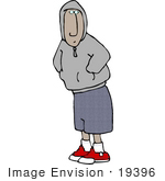 #19396 African American Man Wearing A Hoody Sweater Clipart