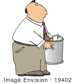 #19402 Business Man Taking Out The Garbage On Trash Day Clipart