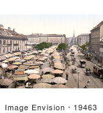 #19463 Stock Photo Of Carriages And Trolleys Passing By The Naschmarkt In Vienna Austria