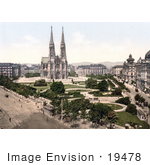 #19478 Stock Photo Of The Votivkirche Votive Church And Public Parks On Maximilian Platz In Vienna Austria