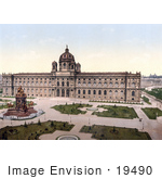 #19490 Photo Of The Statues And Park At The Kunsthistorisches Museum In Vienna Austria Austro-Hungary