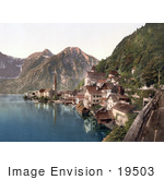 #19503 Photo Of The Village Of Hallstatt On The Shore Of Hallstatter See Lake In Upper Austria