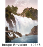 #19548 Photo Of A Man Standing On A Hill Overlooking The Waterfall In Jajce Bosnia
