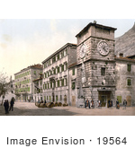 #19564 Photo Of People Near The Clock Tower In The Army Square In Kotor Cattaro Dalmatia