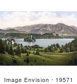 #19571 Photo Of A House Overlooking The Island Church On Lake Bled In Upper Carniola Slovenia