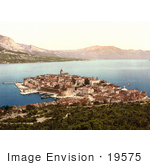 #19575 Photo Of The Island City Of Korcula Dalmatia Croatia