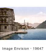 #19647 Photo Of The Village Of Perast With Stolievo On The Bay Of Kotor In Montenegro