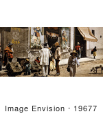 #19677 Photo Of People And Dogs On The Sidewalk And Street In Tacubaya Mexico