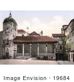 #19684 Photo Of People By The Loggia And Clock Tower In Trogir Tragurium Tragurion Trau Croatia