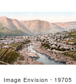 #19705 Photo Of The Neretva River Flowing Through The City Of Mostar Herzegowina