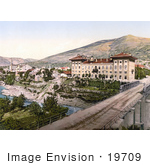 #19709 Photo Of The Narenta Hotel Near The Neretva River And Bridge In Mostar Herzegowina
