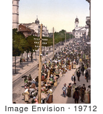 #19712 Photo Of The Hauptstrazze And Market In Debrecen Debreczin Hungary