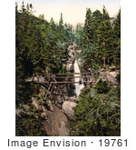 #19761 Photo Of A Bridge Near The Riesen Waterfall Little Kohlbach Austro-Hungary