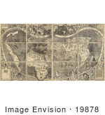 #19878 Picture Of The Waldseemuller Map Universalis Cosmographia By Martin Waldseemuller 1507