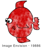 #19886 Red Fish Clipart Picture