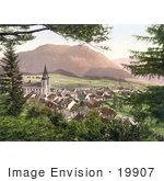 #19907 Stock Picture Of The Mariazell Basilica And Other Buildings In The City Of Mariazell In Styria Austria