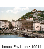 #19914 Stock Picture Of Bridge Over The Salzach River In Salzburg Austria