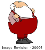#20006 Santa In Suspenders On Christmas Clipart Picture Illustration