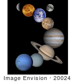 #20024 Stock Photography Of The Solar System Mercury Venus Earth Moon Mars Jupiter Saturn Uranus And Neptune